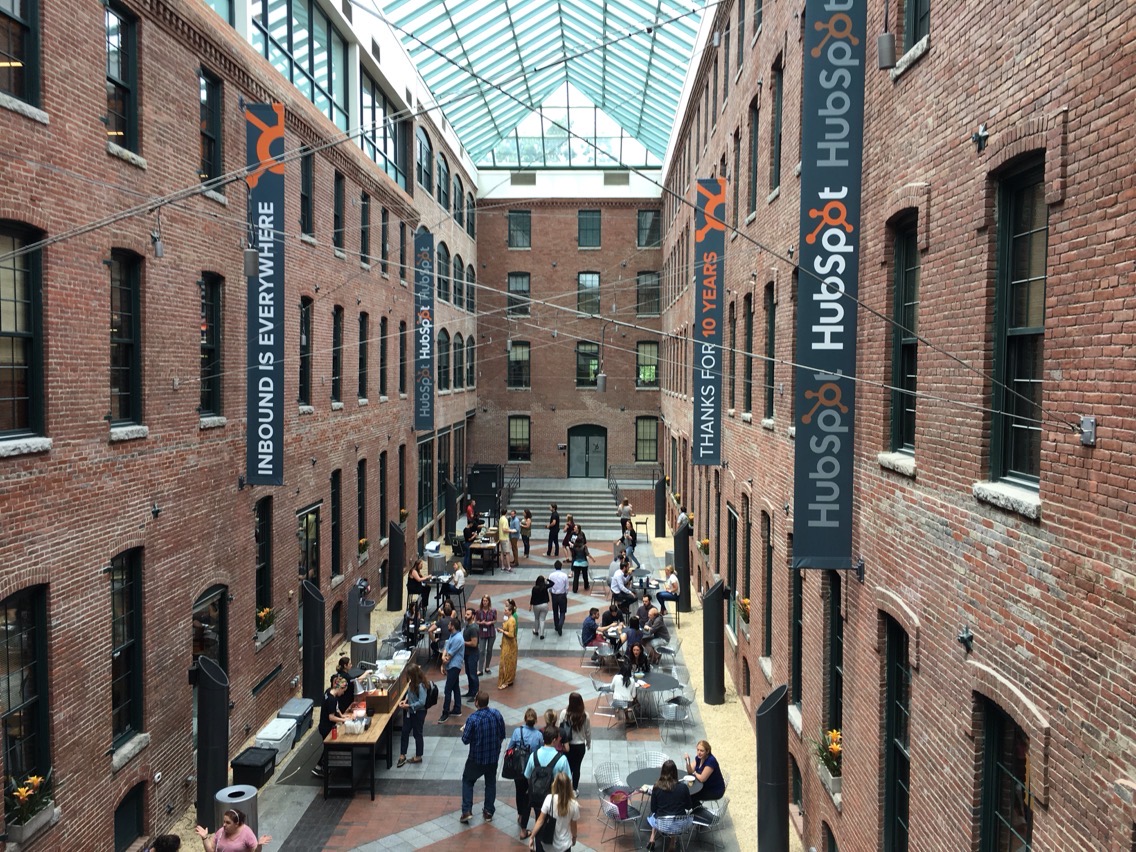 The HubSpot HQ courtyard
