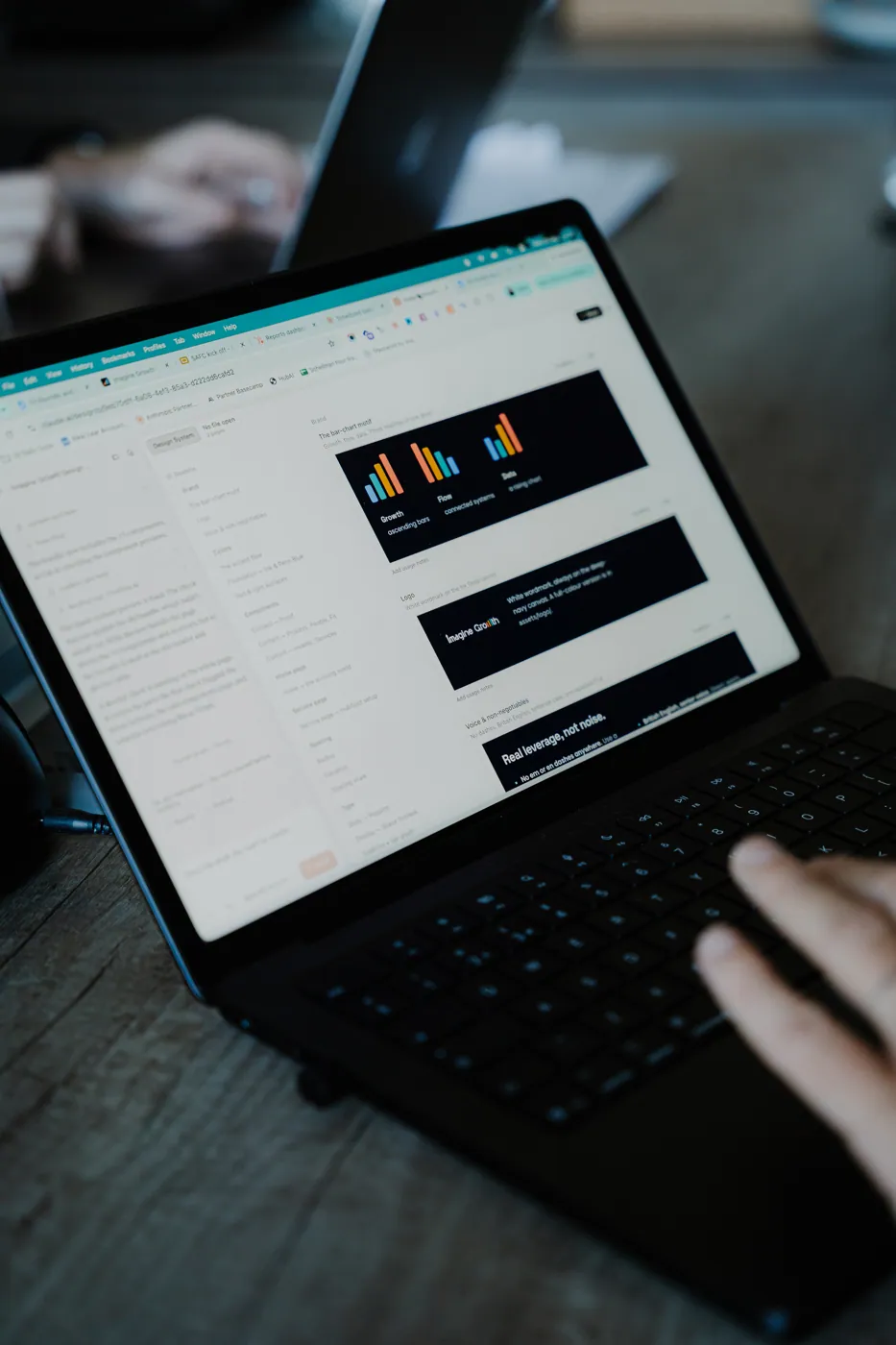 A laptop showing a reporting dashboard
